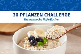 Bild mit Haferflocken und Obst angerichtet in einer Müslischüssel